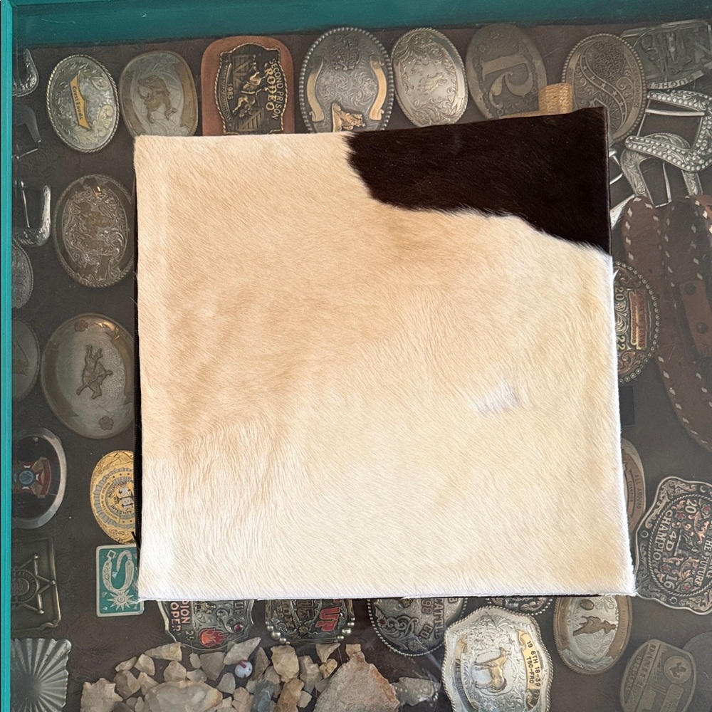 Cowhide  Dark Brown & Cream accent pillow